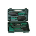 Stainless steel soil loosening shovel planting tool set in gardening green, available as 5-piece or 10-piece set
