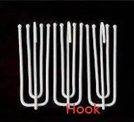 Single blackout curtain panel showing hanging options of hooks, Korean hooks, and rings with size range from 100cm to 400cm wide