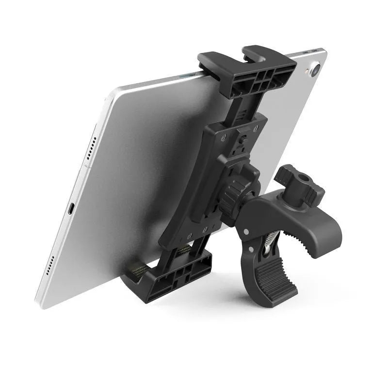 Black ABS plastic bicycle handlebar mount for smartphones and tablets