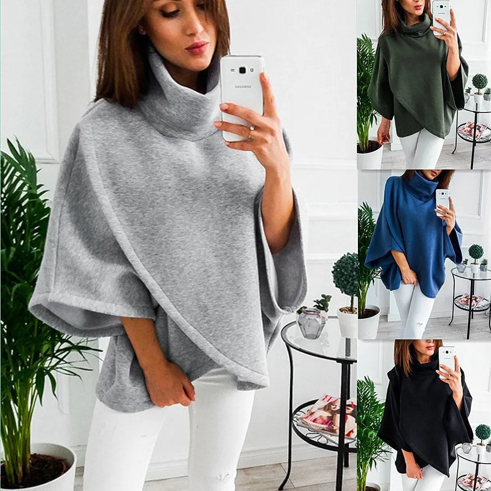 Women's longline batwing sleeve cardigan sweatshirt in a cotton blend fabric