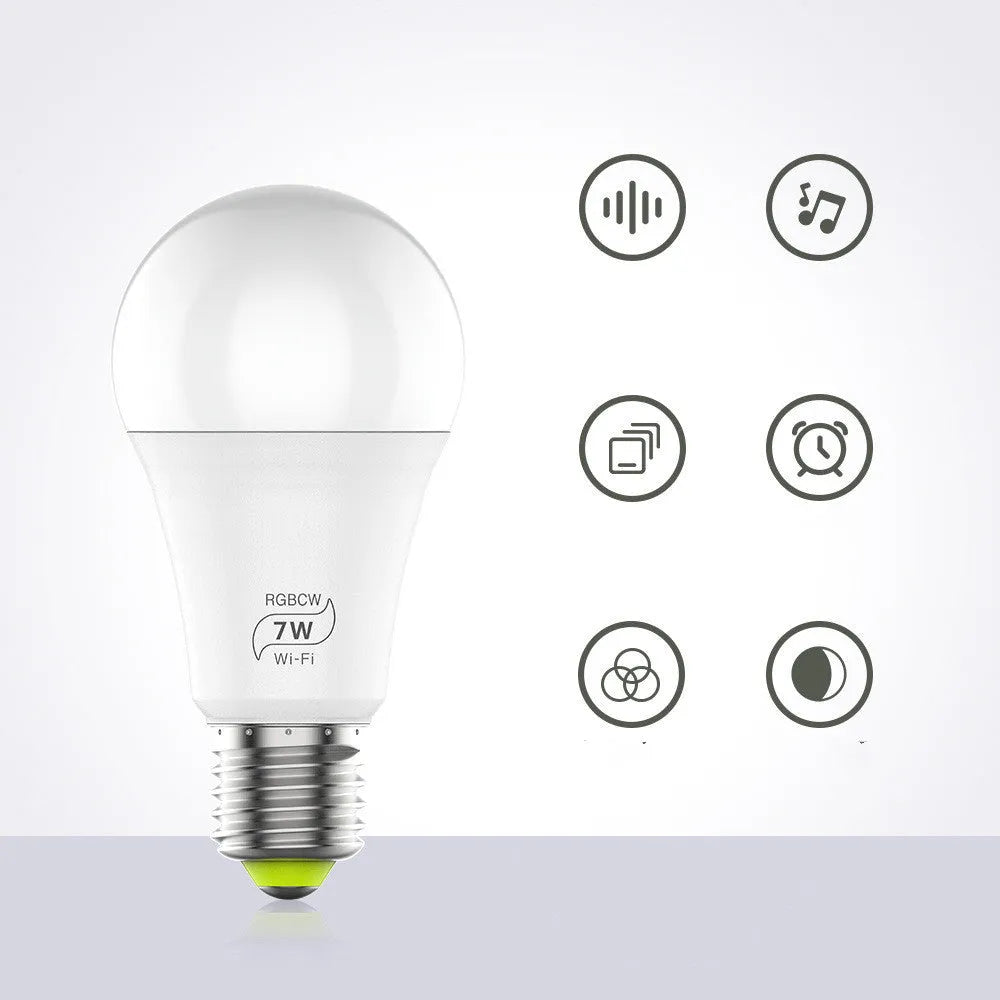 7W smart WiFi LED bulb with voice control for Alexa and Google Home devices