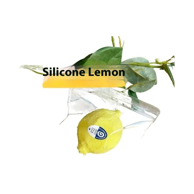 Bright yellow silicone lemon squeezing toy for stress relief and hand training