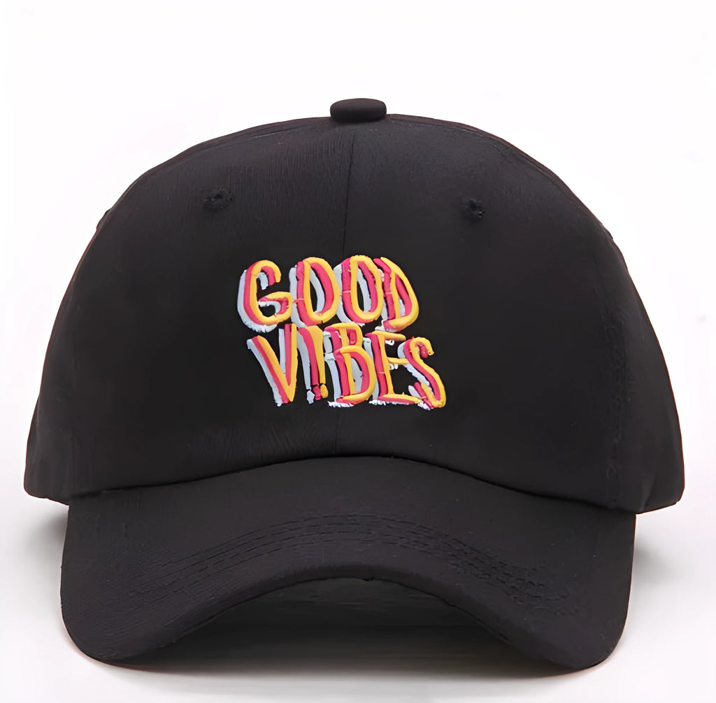 Cotton baseball cap with letter embroidery in hip hop style, available in Black, Pink and White