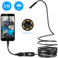 OWSOO USB endoscope camera with 7mm lens, 5m waterproof cable and attachments including hook and magnet