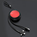 Telescopic three-in-one fast charging data cable extended to 1m length in choice of colours