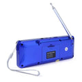 L-288AMBT black portable Bluetooth speaker with LCD display showing radio frequency