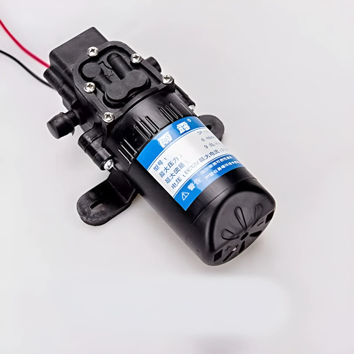 12V DC electric water pump motor with backflow colour, 12.5cm size, engineering plastic and pure copper construction