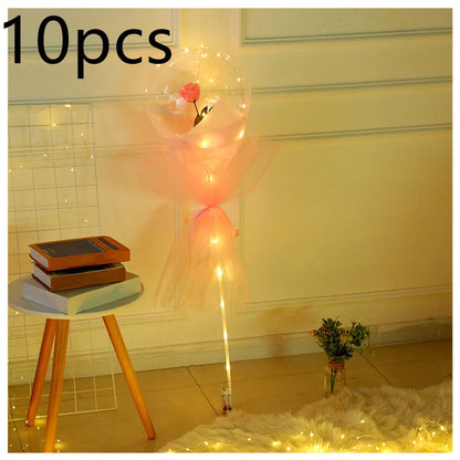 Luminous Balloon Rose Bouquet with LED lighting creating a magical ambiance for celebrations