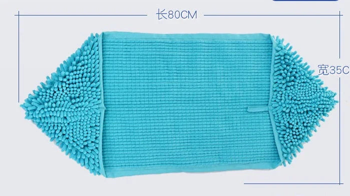 Premium chenille pet towels in various colors and sizes, designed to quickly and gently dry dogs and cats after bathing or outdoor activities.