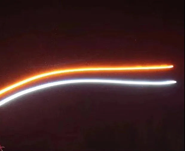 60cm ultra-thin two-colour LED daytime running light strip with light guide for car bumper installation