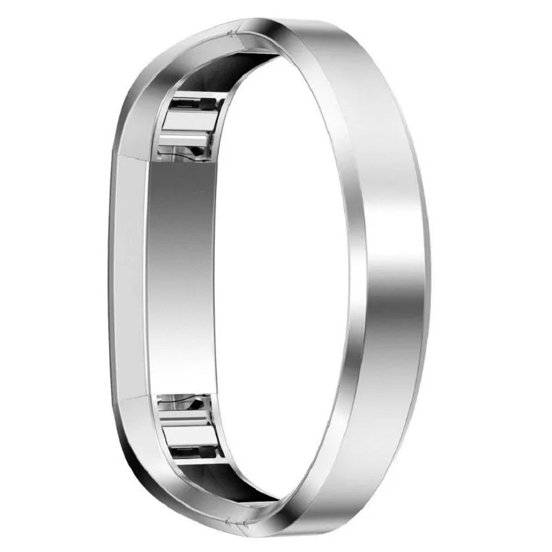 Stainless steel Fitbit Alta replacement strap with deployment buckle in black, gold, rose gold, and silver.