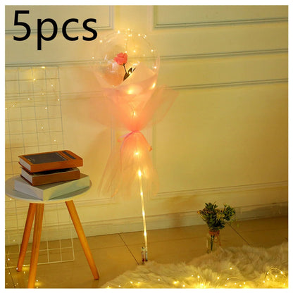 Luminous Balloon Rose Bouquet with LED lighting creating a magical ambiance for celebrations