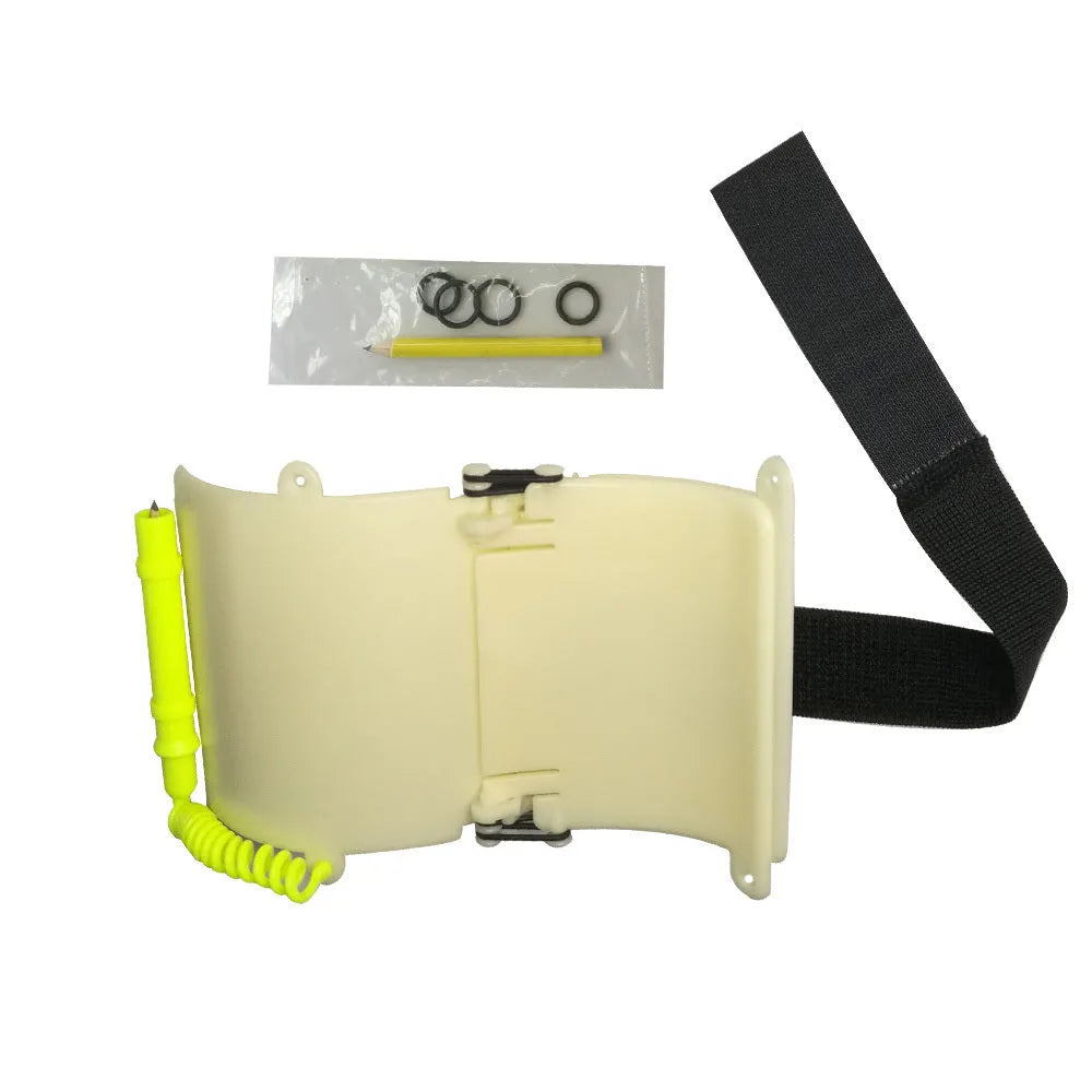 White luminous underwater handwriting wristboard for diving communication with pencil and spare o ring