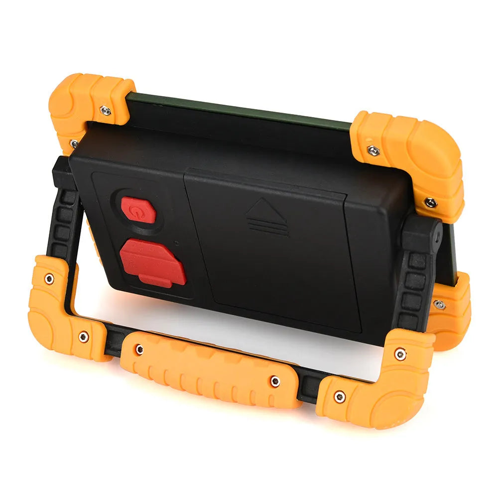 Yellow 50W COB aluminium alloy work light with wide 120-degree beam and IP65 waterproof housing