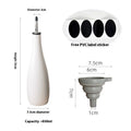 Ceramic oil pot with brush and funnel in black, coffee, or white colour, 650ml capacity