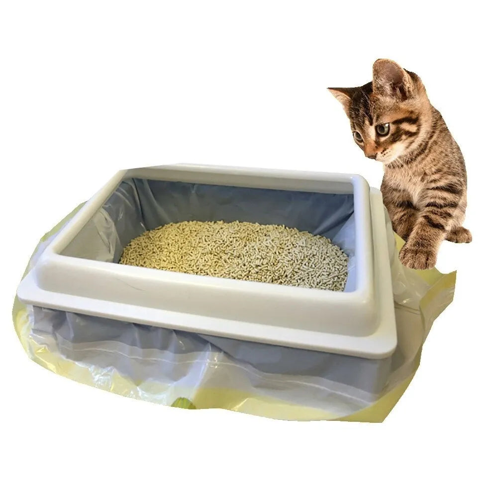 Cat litter bag with drawstring, thickened LDPE, 7-piece roll, small medium large sizes