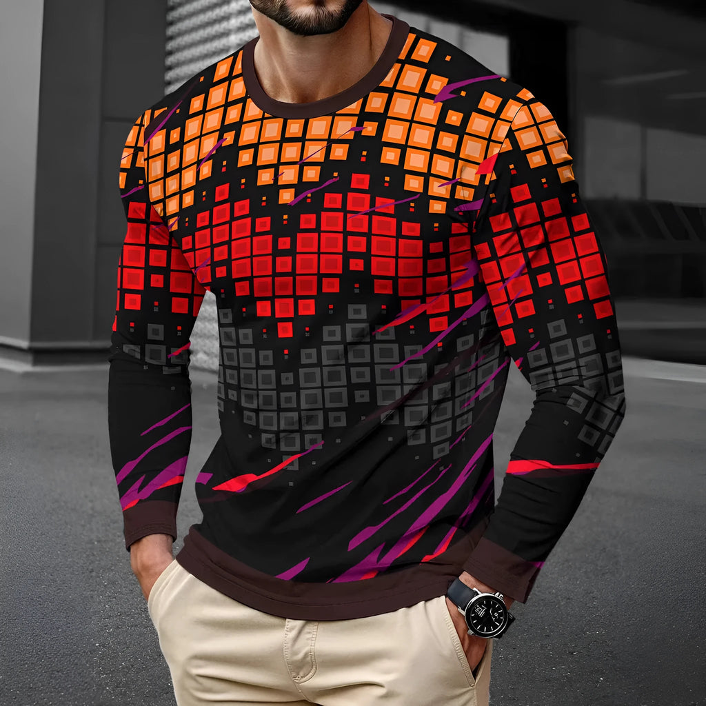 Men's long sleeve round neck pullover in milk silk fabric available in multiple colours