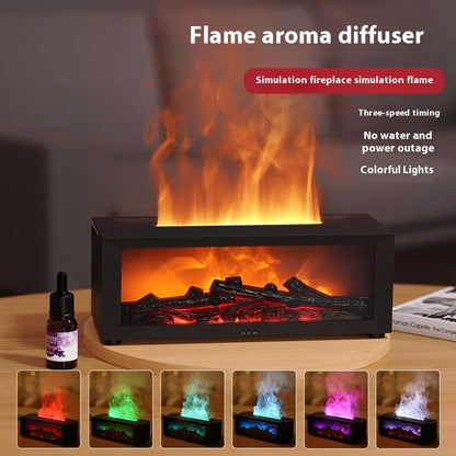 Relaxing 3D Flame Humidifier with Color Mood Lighting, Large Water Tank, and Customizable Mist Output