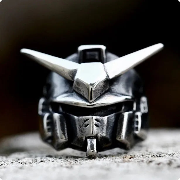 Men's retro titanium steel gemstone ring, thin band, colour BR8 947, sizes 7 to 13