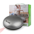 Silver mini robotic vacuum cleaner with compact dimensions for automated floor cleaning