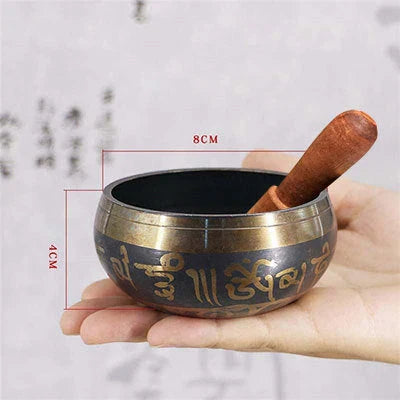 Handcrafted Tibetan singing bowl with a rich, harmonious tone for meditation, relaxation, and wellness