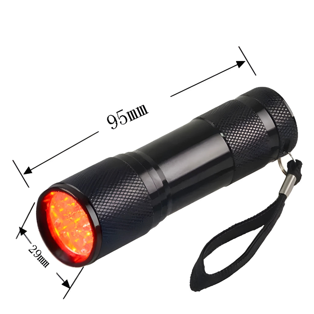 Black aluminium alloy Smart Vein Locator portable medical torch with red LEDs.