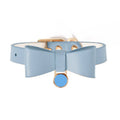 Adjustable leather cat collar in six colour options with buckle fastening