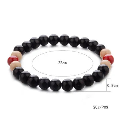 Natural stone beaded bracelet with lava stones for essential oils on wrist