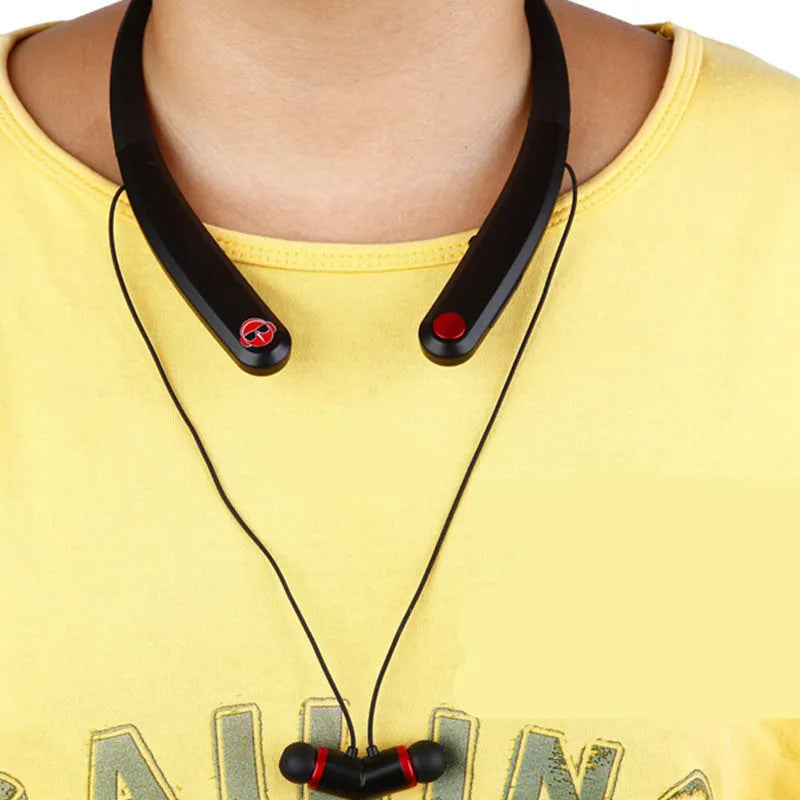 BT-890 hanging neck wireless Bluetooth headset in 890black colour with 8-hour battery