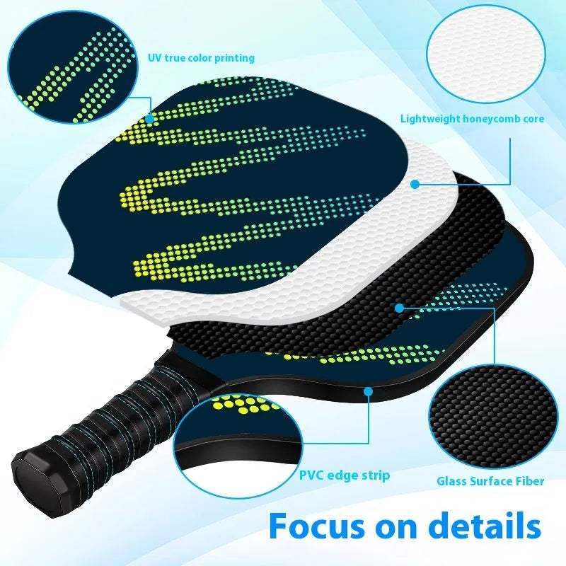 A single high-density fibreglass table tennis racket for outdoor sports use.