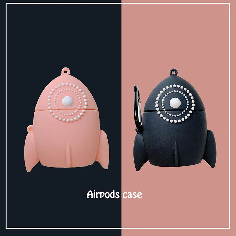 Pink silicone protective case for Apple AirPods 1 and 2 showing charging port access