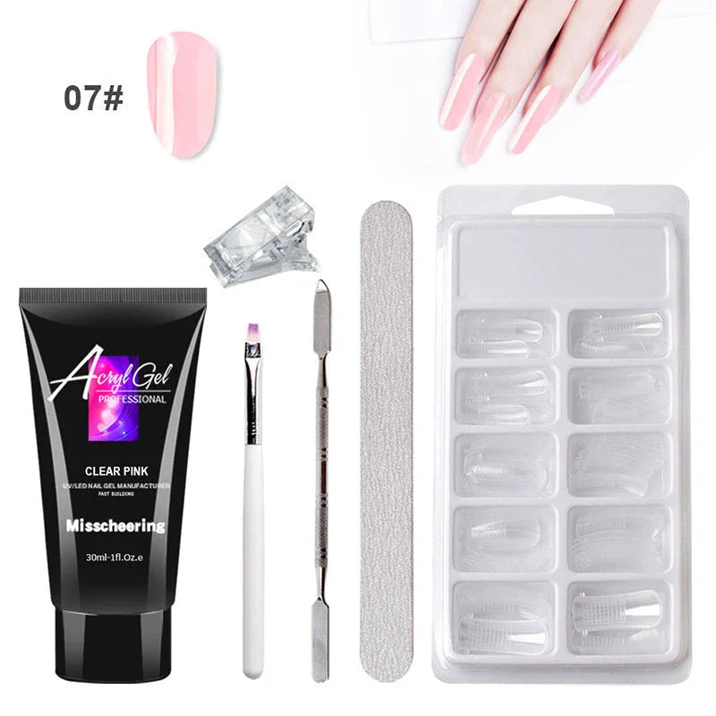 Portable and durable gel nail art kit with professional-grade UV/LED lamp and comprehensive manicure tool set for salon-quality results at home