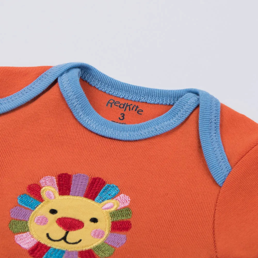 Baby Triangle Harmony 5-piece cotton bodysuit set with random colour, sizes 3 months to 24 months