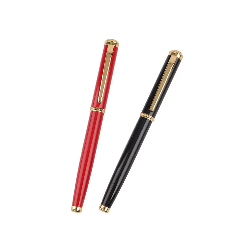 Metal writing pen with 0.5mm fine tip in red and black colour options for office use