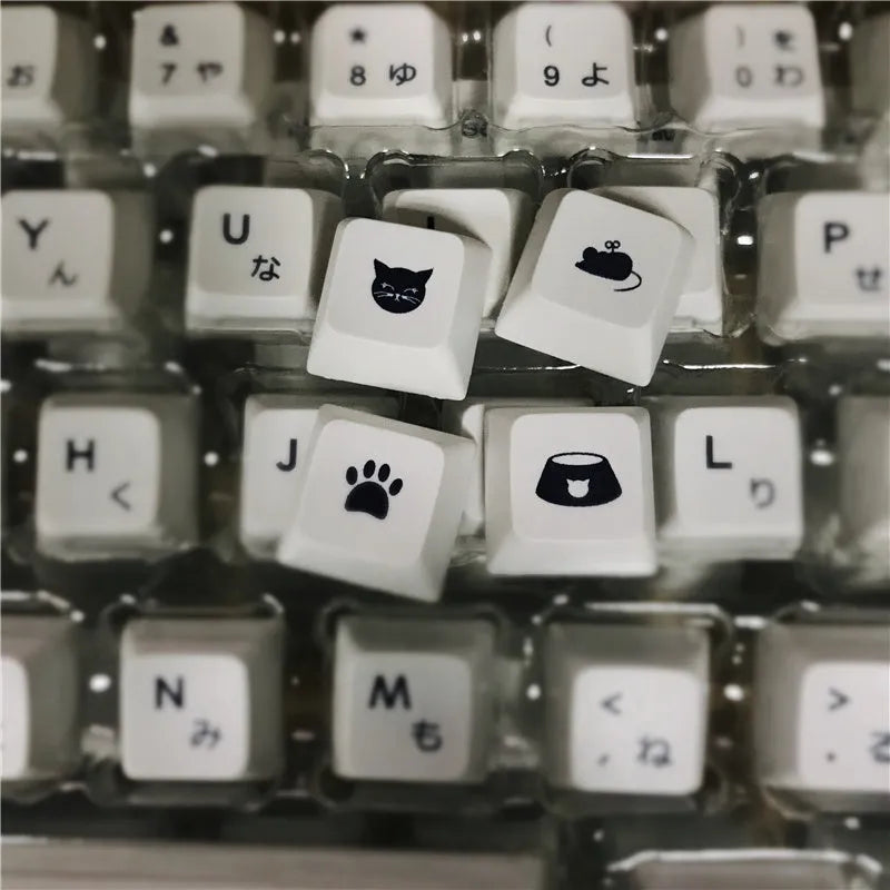 White Japanese keycap full set of 100 keycaps with sublimation printed legends for mechanical keyboards