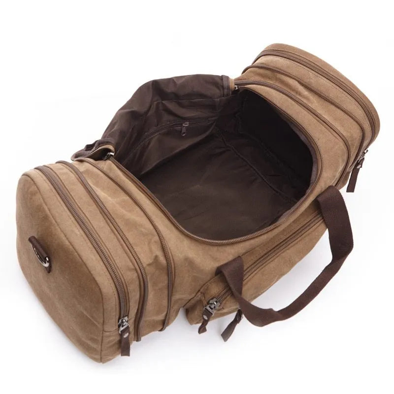 Canvas travel bag with soft handle, plain surface, cotton lining, shown in available colours