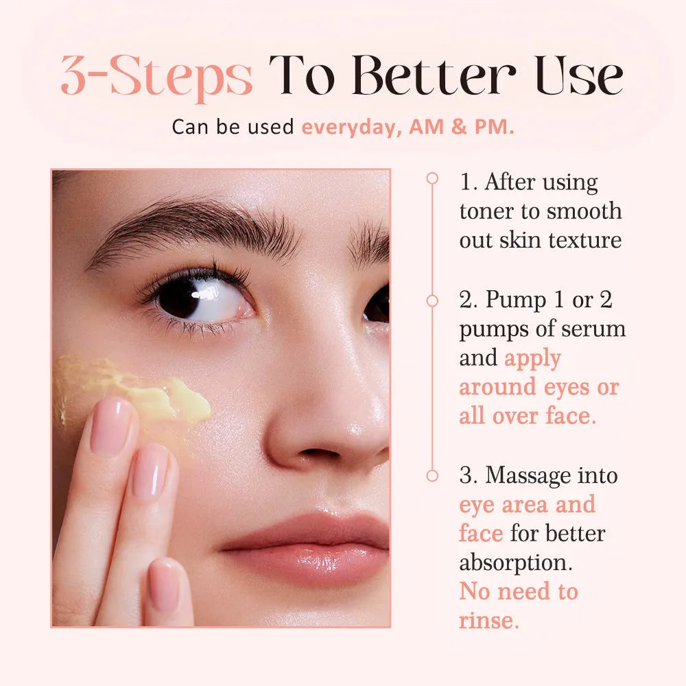 Ginseng and pink peptide eye cream set with 30ml net content and 60-piece eye mask for wrinkles and dark circles