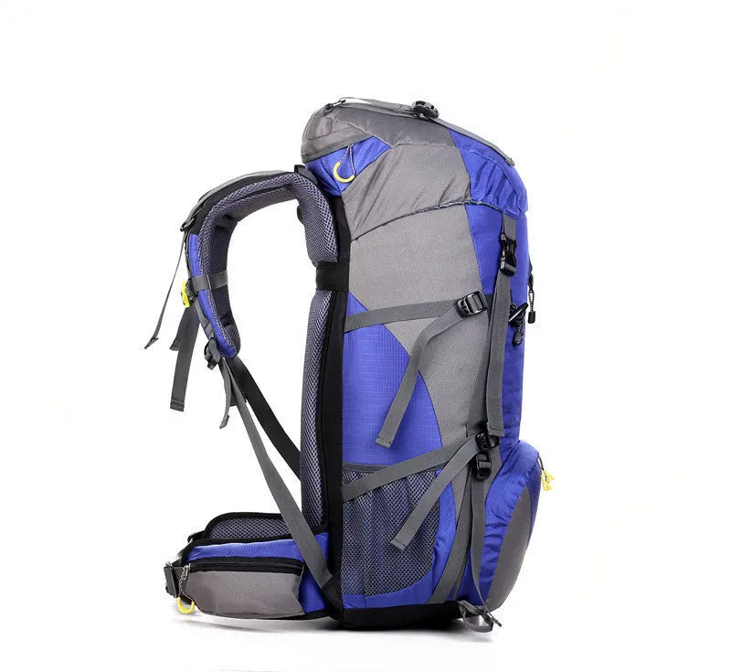 Nylon mountaineering backpack with letter pattern, medium-to-soft build, for hiking camping cycling, in six colours