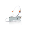 Round aluminium panel light with dimmable 3CCT 5CCT colour modes for ceiling installation