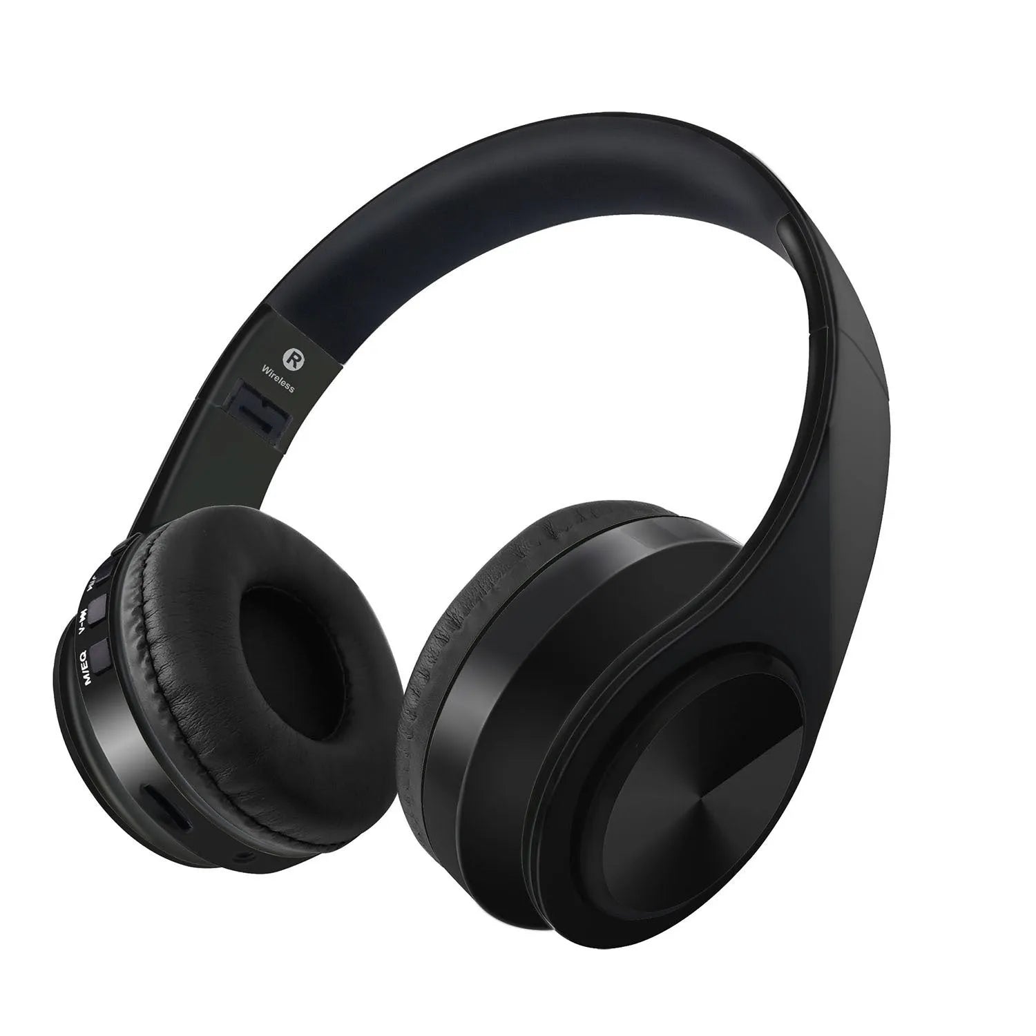 B3 wireless Bluetooth headset with 400mAh battery and 10-metre range, black colour, on a white background