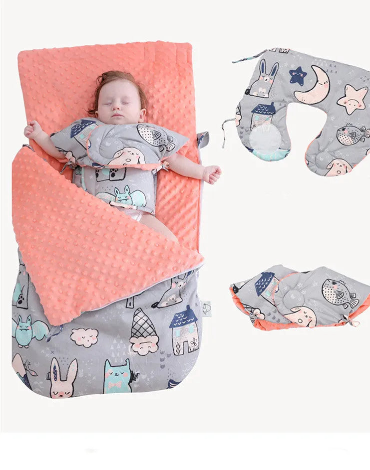 Newborn baby blanket warm fleece stroller cover quilt 80x46cm in four colour options