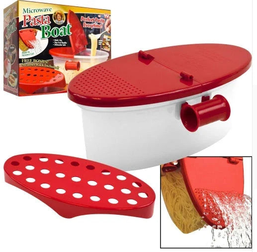 Pasta Maker Box - Microwave Noodle Steamer with Built-in Strainer for Convenient Pasta Preparation