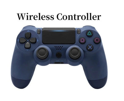 Wireless PlayStation 4 Controller in various color options, including purple, transparent red, grey camouflage, camo blue, and more.