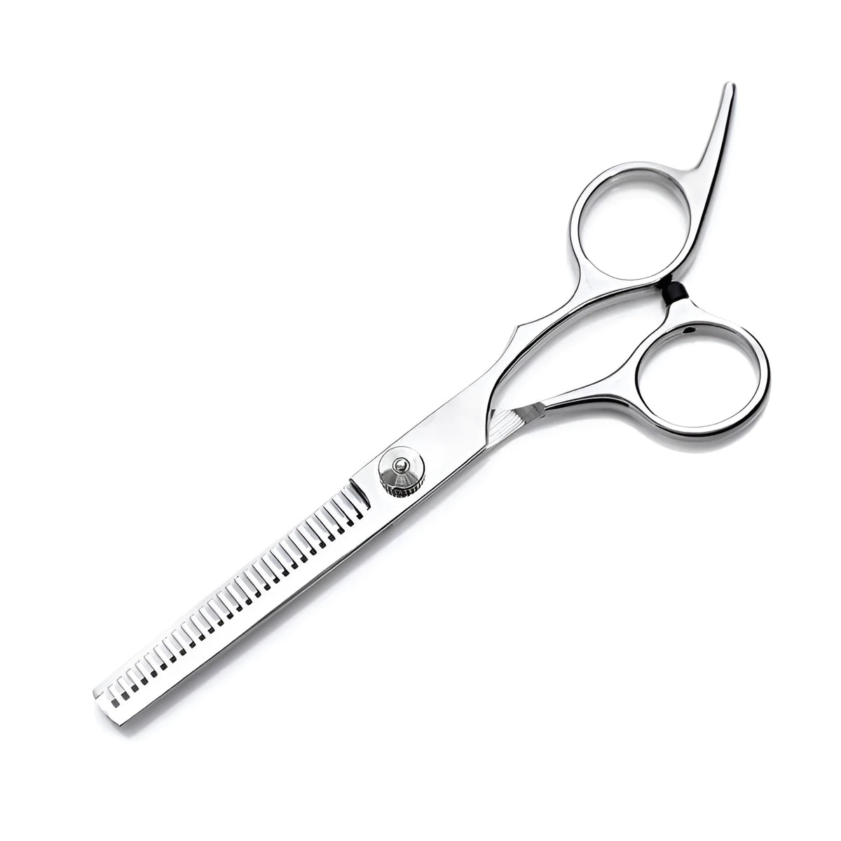 Pet scissors set with four stainless steel scissors, round head design, silver white, in storage bag