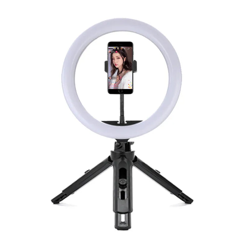 10-inch ring light on metal bracket for smartphone photography