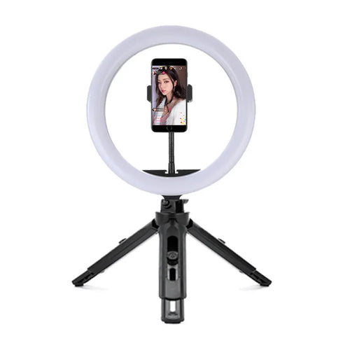 10-inch ring light on metal bracket for smartphone photography