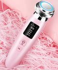 Pink cleansing and rejuvenating beauty instrument measuring 185mm long