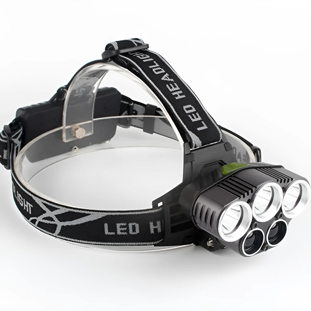 LED head torch with long 300-500 metre beam for camping and outdoor use