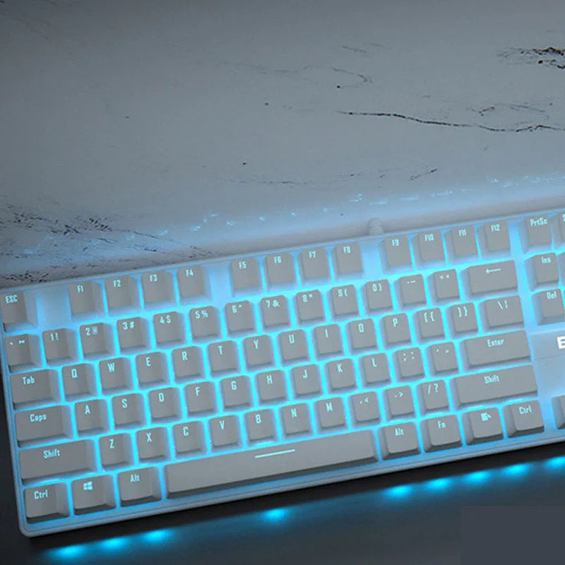 Girly pink mechanical keyboard with 104 keys and USB cable