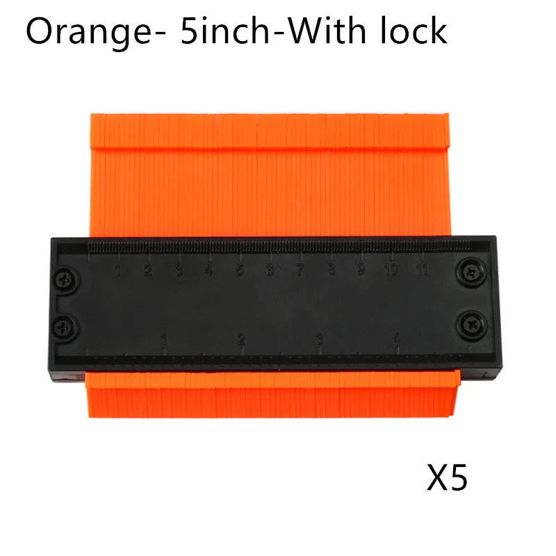 Orange 5 and 10 inch ABS contour gauge duplicator with aluminium alloy frame for measuring irregular shapes